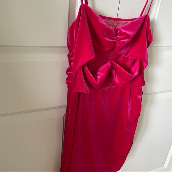 Lovers + Friends Dylan Velvet and Lace Pink Mini Dress Size XL - Picture 7 of 12